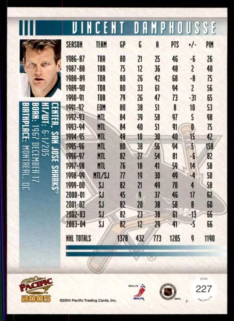 2004-05 Pacific #227 Vincent Damphousse 1