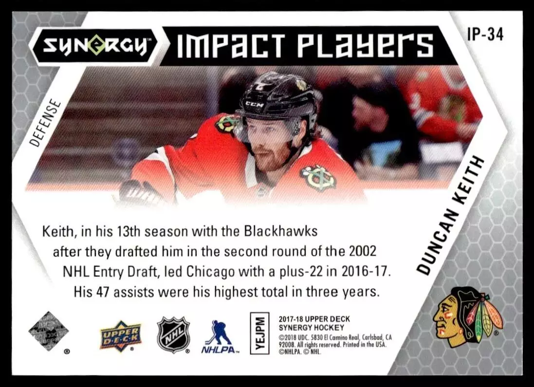 2017-18 Synergy Impact Players #IP34 Duncan Keith 1