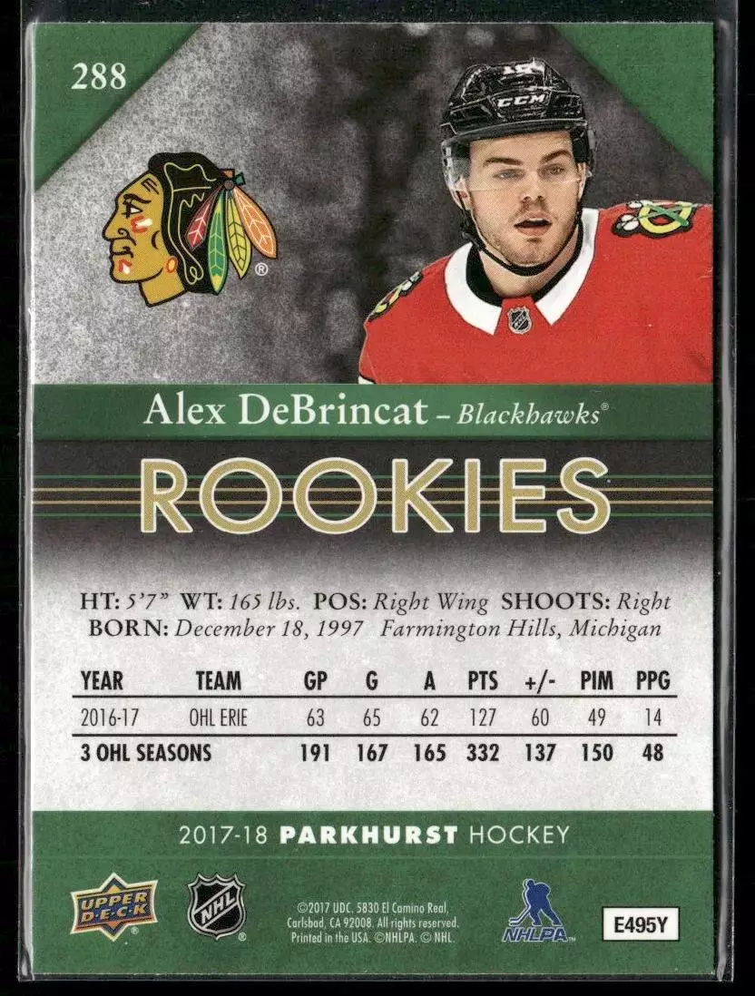 2017-18 Parkhurst #288 Alex DeBrincat RC 1