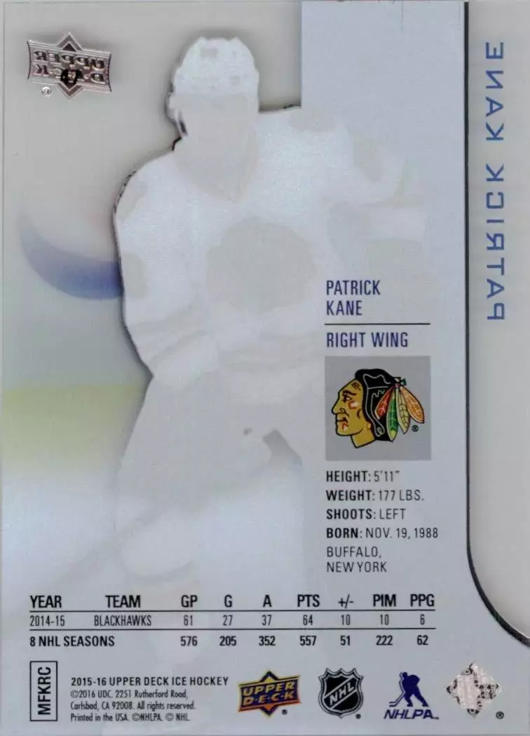 2015-16 Upper Deck Ice #47 Patrick Kane 1
