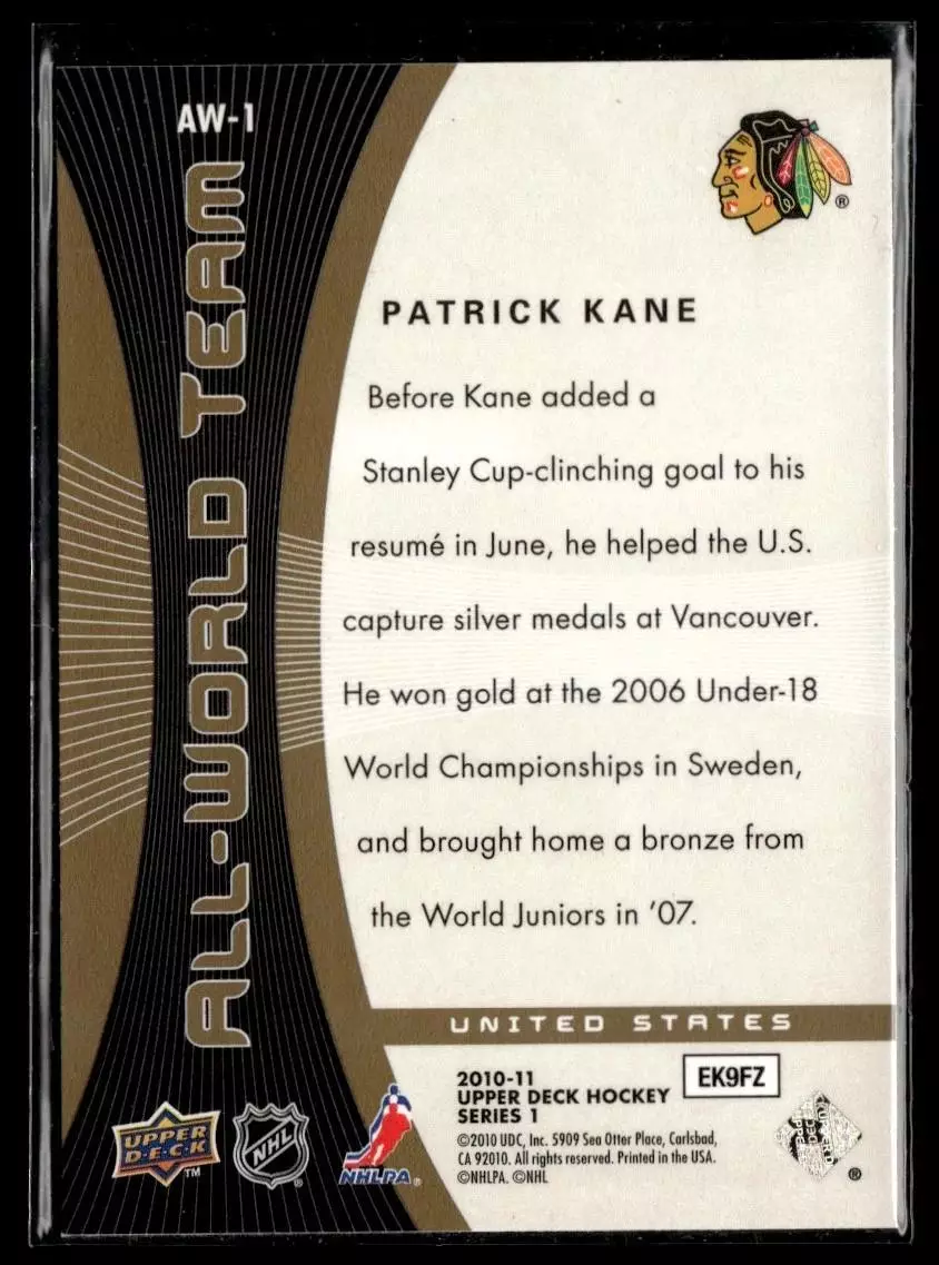 2010-11 Upper Deck All World Team #AW1 Patrick Kane 1