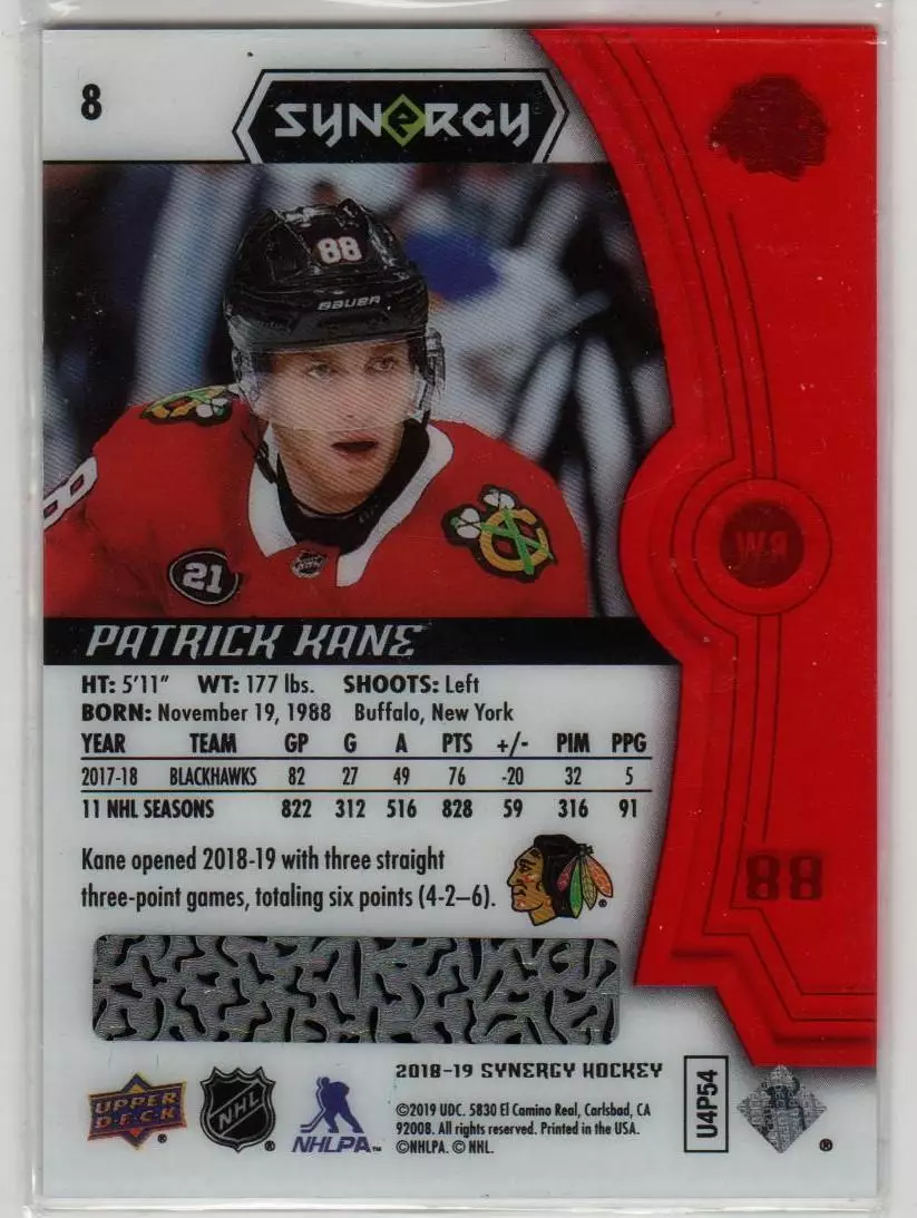 2018-19 Synergy Red Bounty #8 Patrick Kane 1