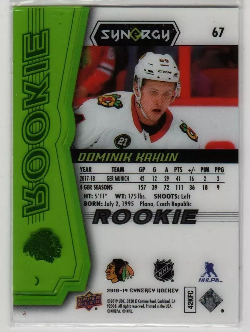 2018-19 Synergy Green #67 Dominik Kahun 115\299 1