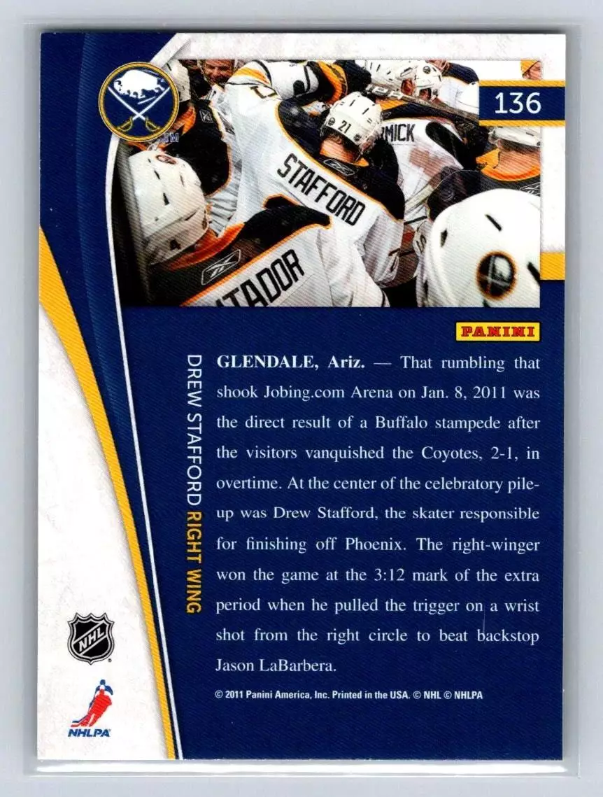 2011-12 Pinnacle #136 Drew Stafford 1