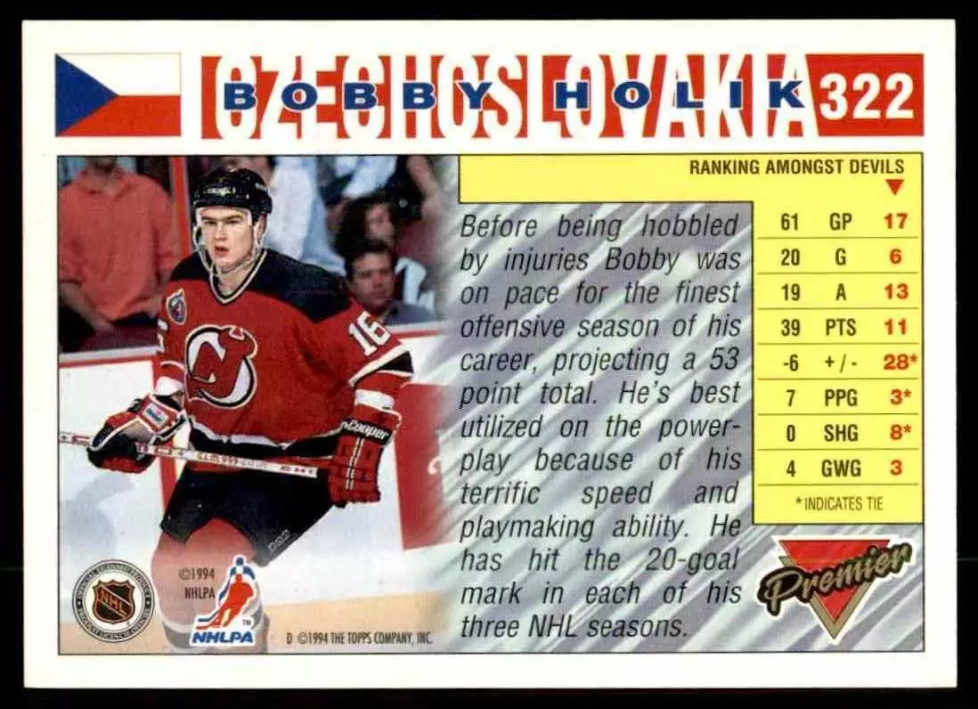 1993-94 OPC Premier #322 Bobby Holik 1