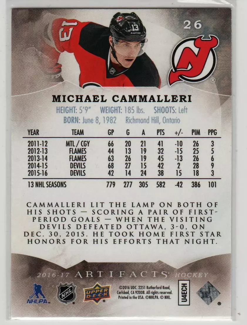2016-17 Artifacts #26 Michael Cammalleri 1