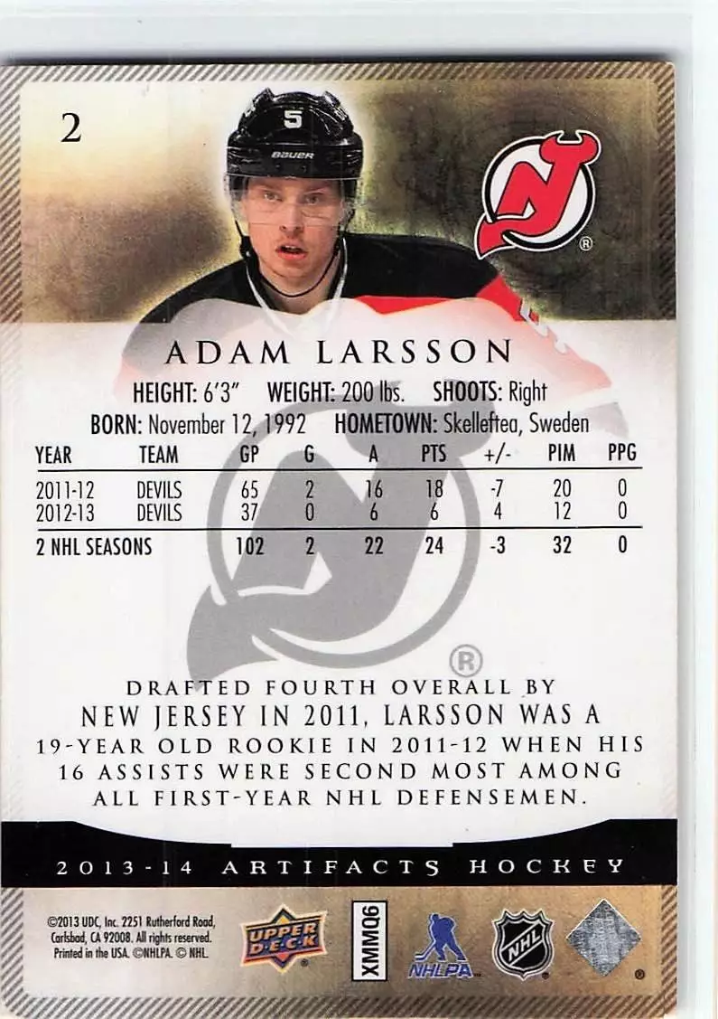 2013-14 Artifacts #2 Adam Larsson 1