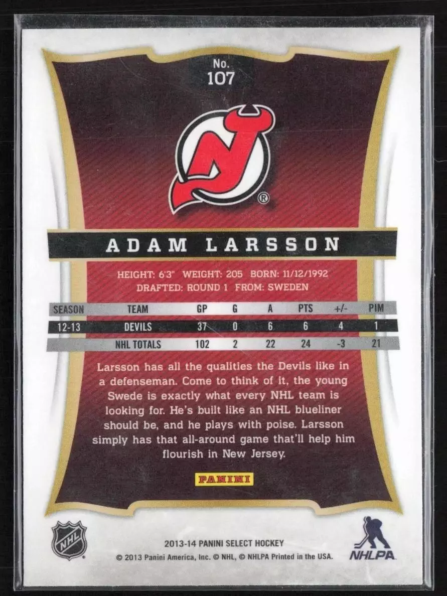 2013-14 Select #107 Adam Larsson 1