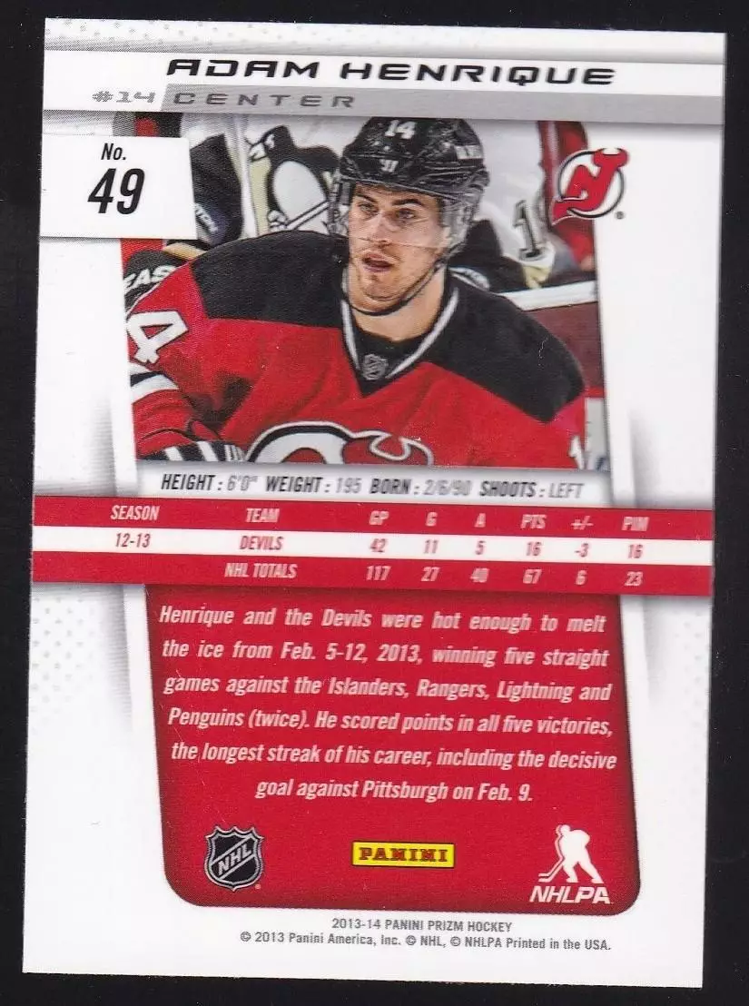 2013-14 Panini Prizm #49 Adam Henrique 1