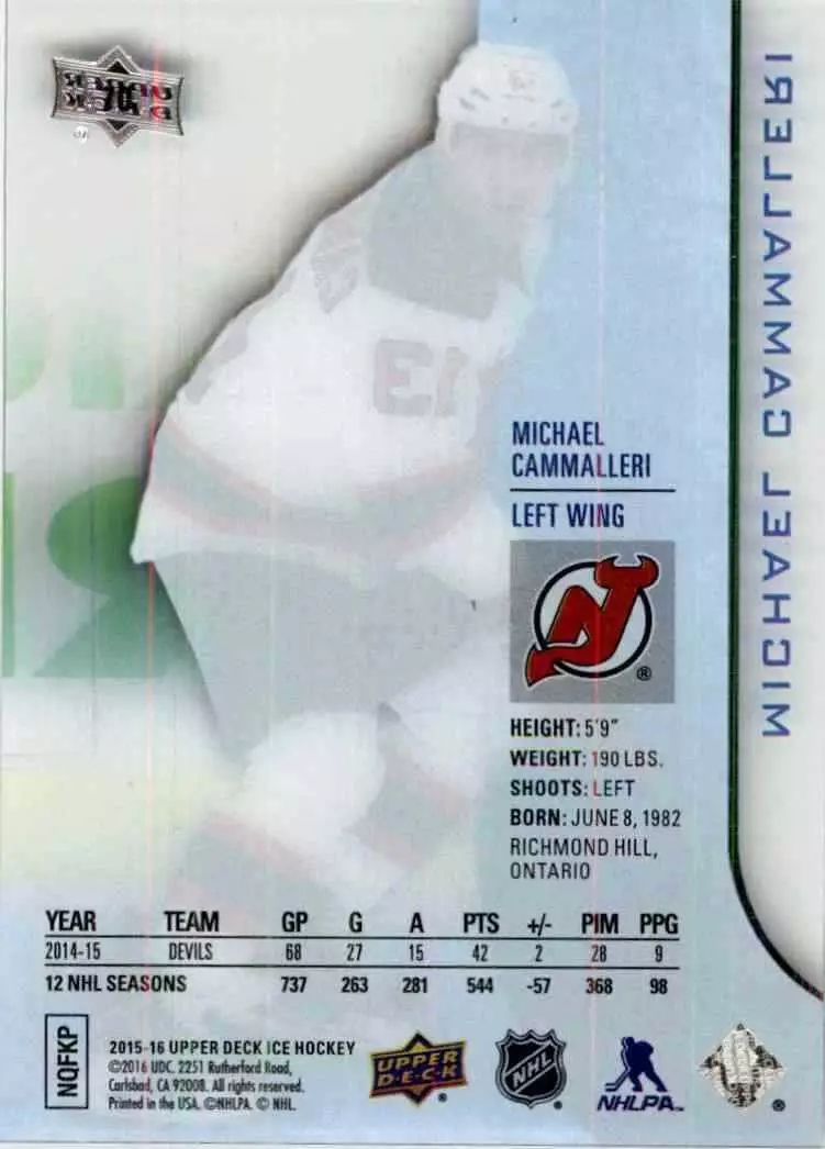 2015-16 Upper Deck Ice #70 Michael Cammalleri 1