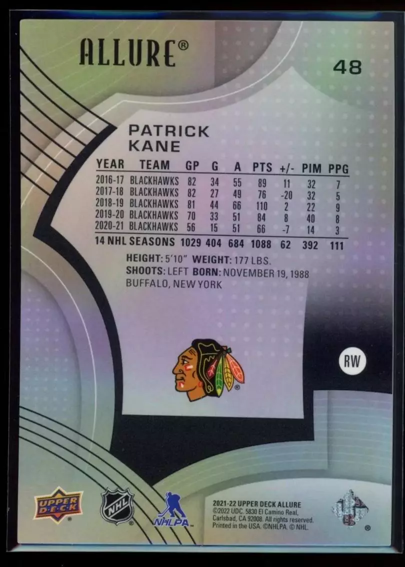 2021-22 Upper Deck Allure #48 Patrick Kane 1