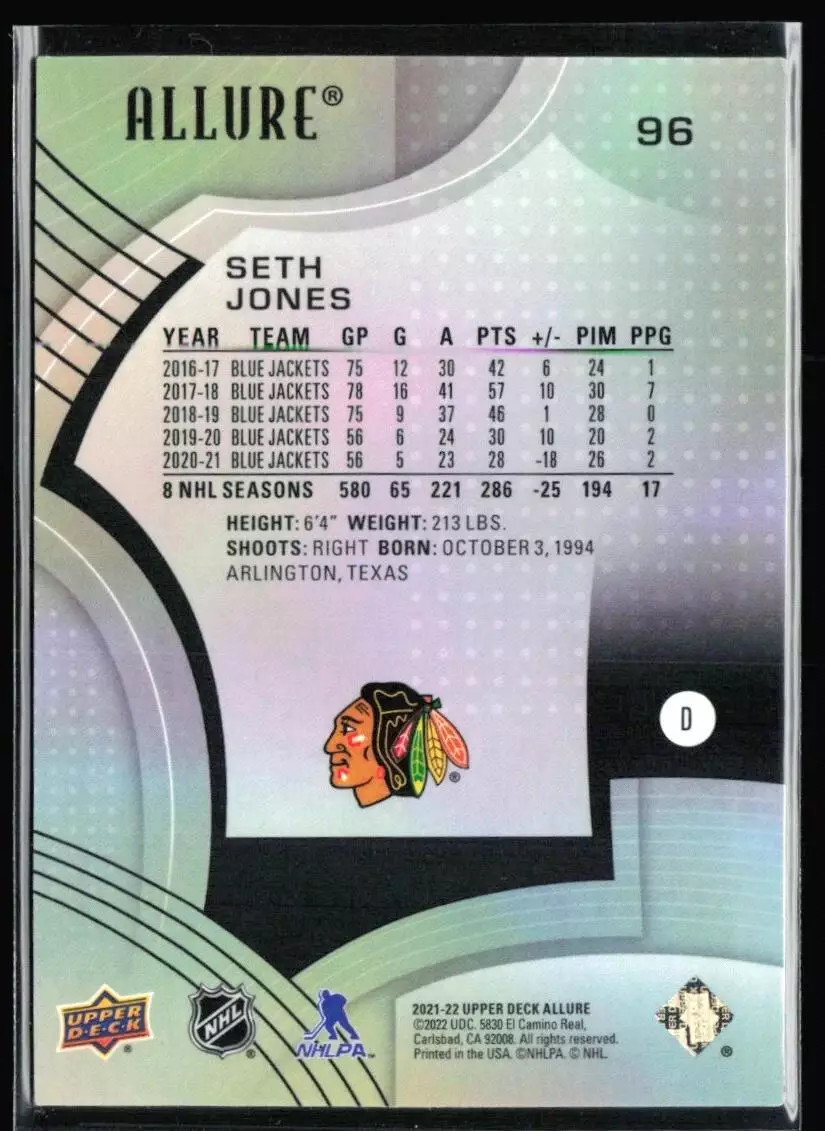 2021-22 Upper Deck Allure #96 Seth Jones 1
