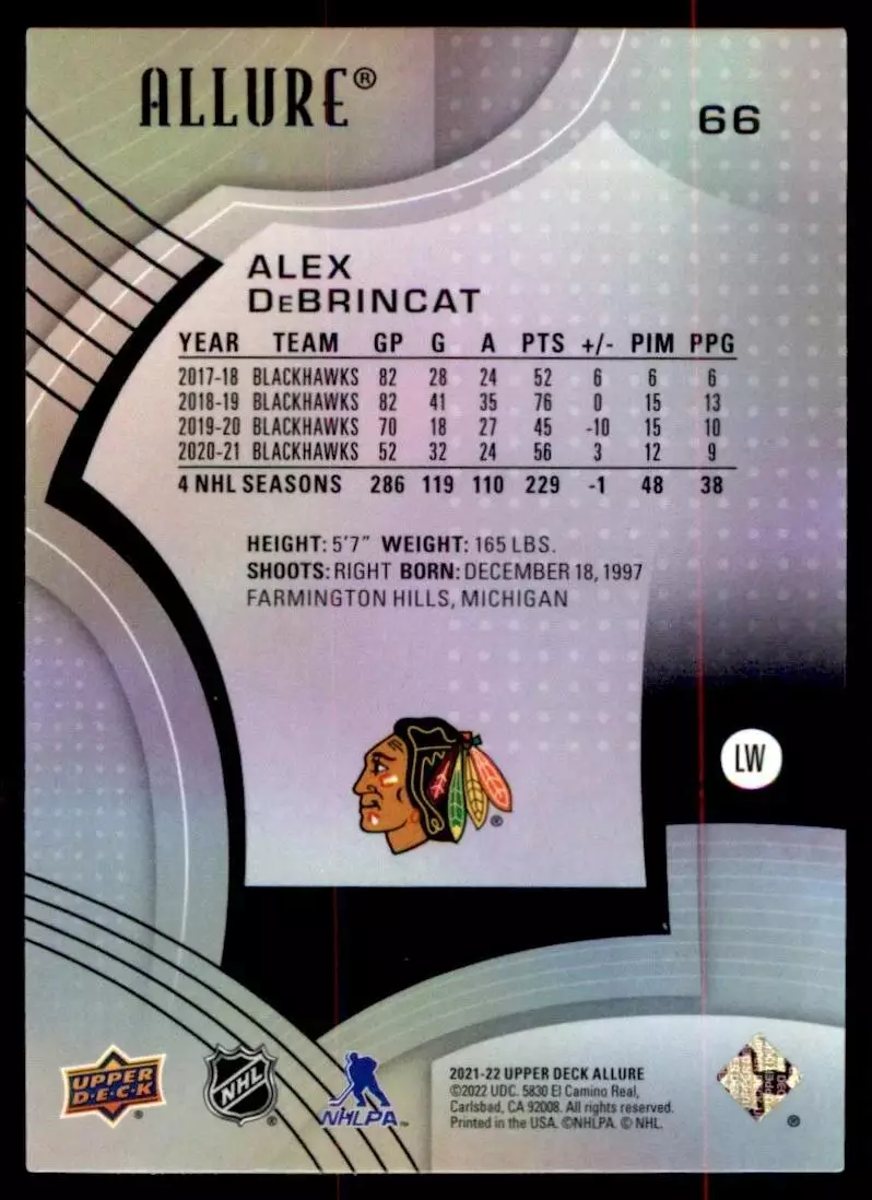2021-22 Upper Deck Allure #66 Alex DeBrincat 1