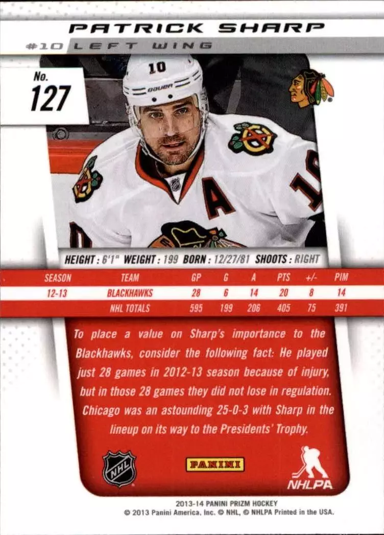 2013-14 Panini Prizm Prizms #127 Patrick Sharp 1
