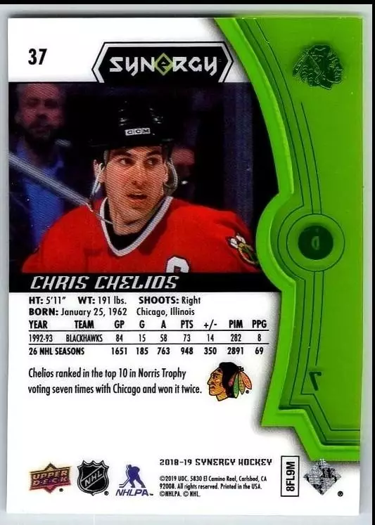 2018-19 Synergy Green #37 Chris Chelios 1