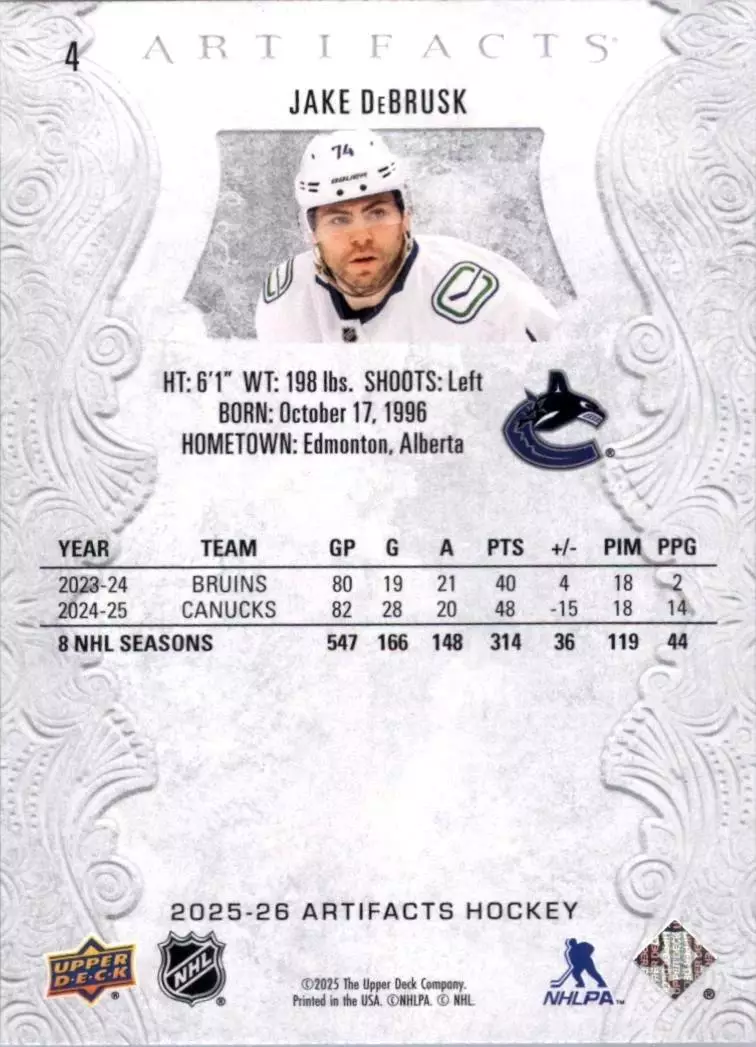 2025-26 Artifacts #4 Jake DeBrusk 1