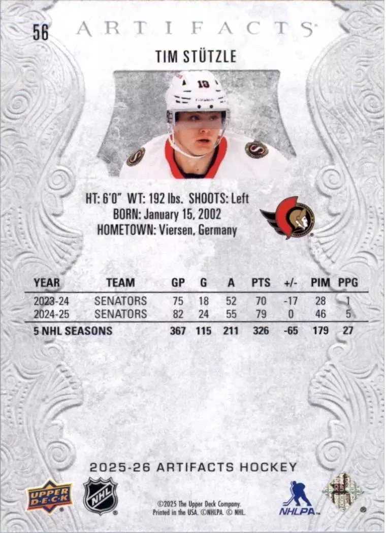 2025-26 Artifacts #56 Tim Stutzle 1