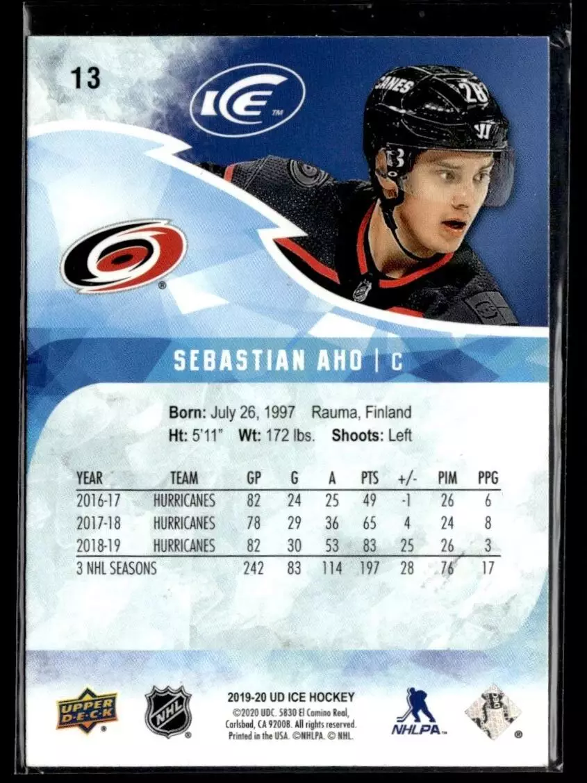 2019-20 Upper Deck Ice #13 Sebastian Aho 1