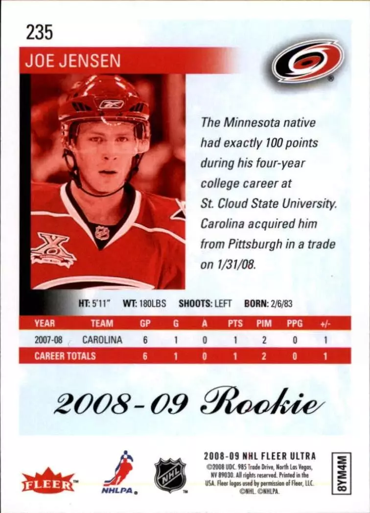 2008-09 Ultra Gold Medallion #235 Joe Jensen 1