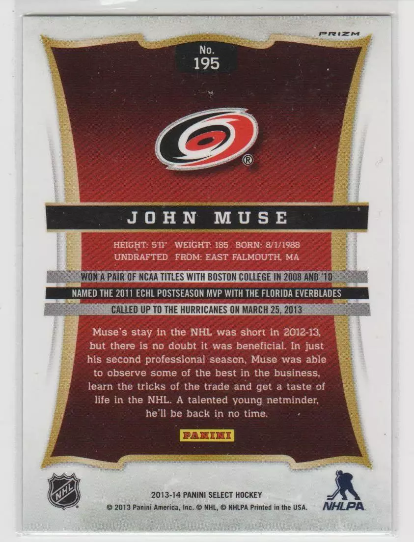 2013-14 Select Prizms #195 John Muse 1