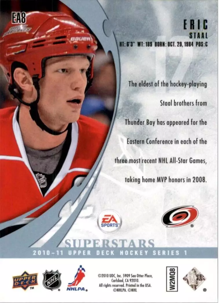2010-11 Upper Deck EA Superstars #EA8 Eric Staal 1