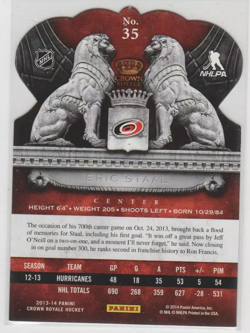 2013-14 Crown Royale #35 Eric Staal 1