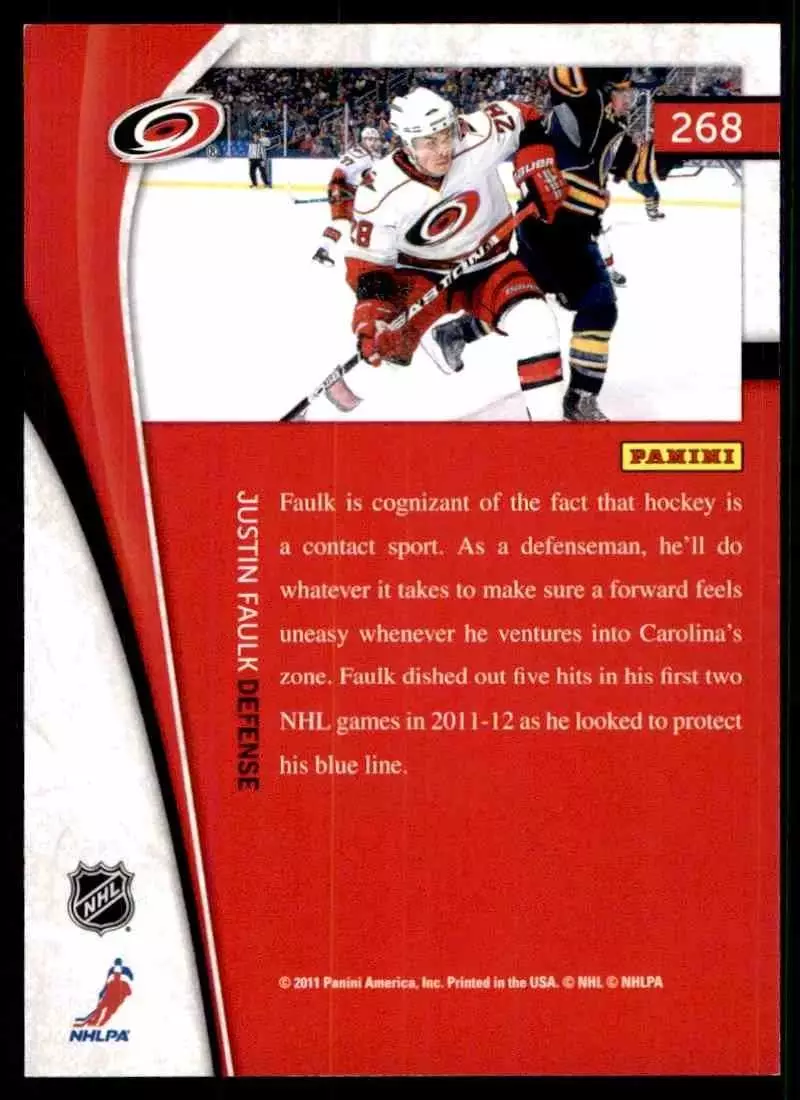 2011-12 Pinnacle #268 Justin Faulk RC 1