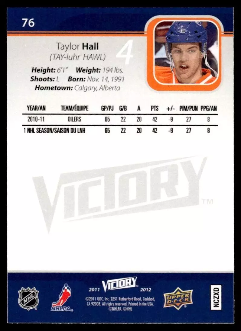 2011-12 Upper Deck Victory #76 Taylor Hall 1