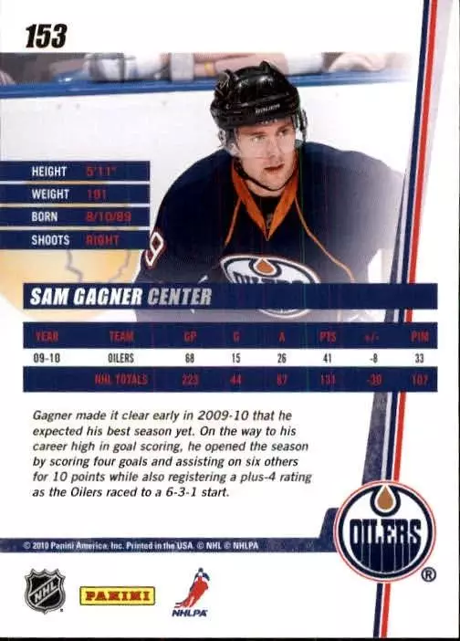 2010-11 Donruss #153 Sam Gagner 1