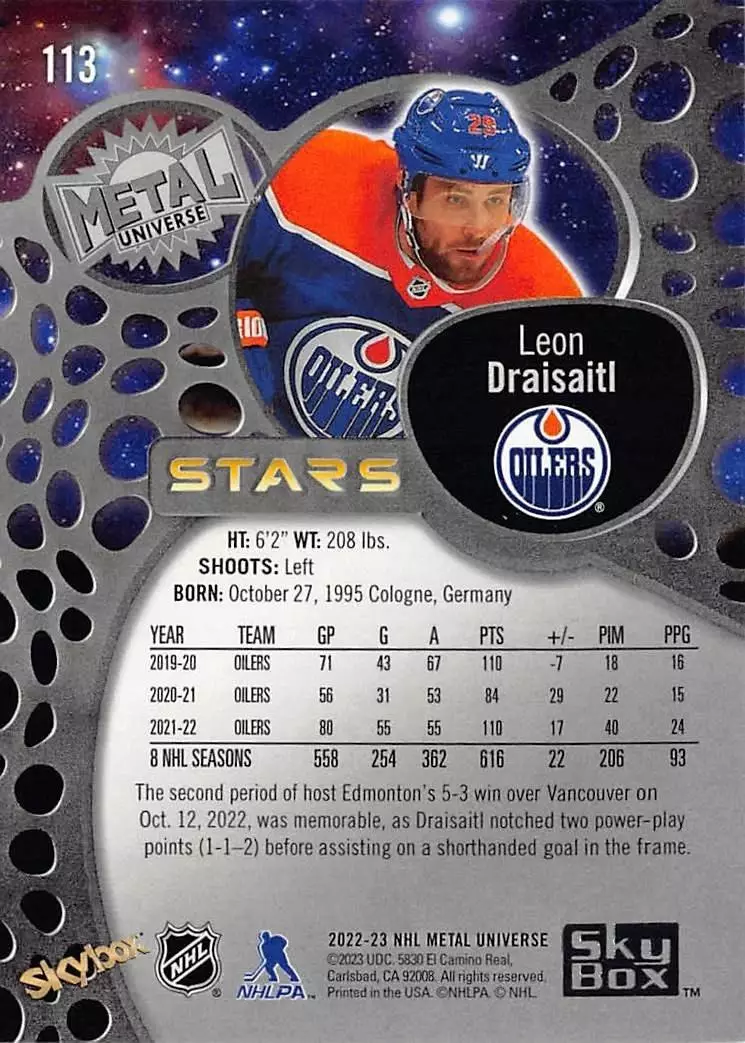 2022-23 Metal Universe #113 Leon Draisaitl 1