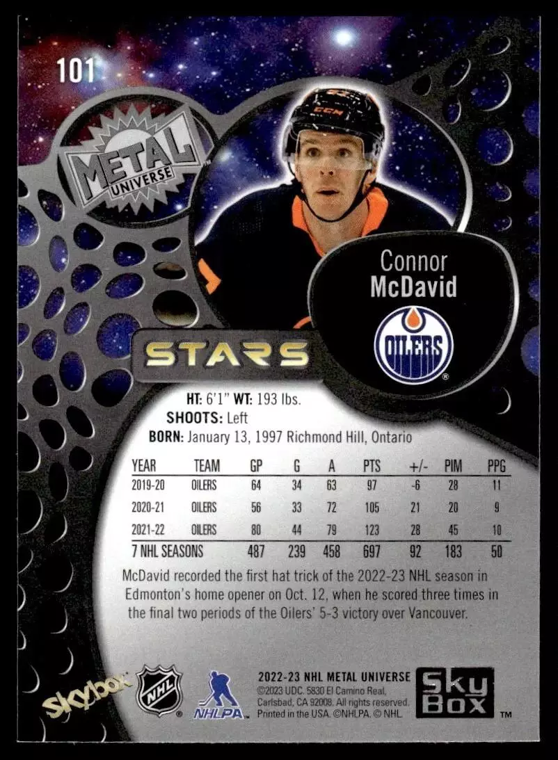 2022-23 Metal Universe #101 Connor McDavid 1