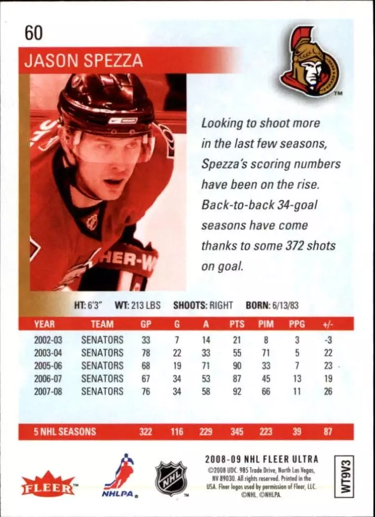 2008-09 Ultra #60 Jason Spezza 1