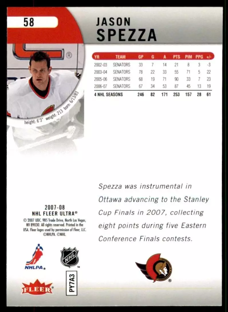 2007-08 Ultra #58 Jason Spezza 1
