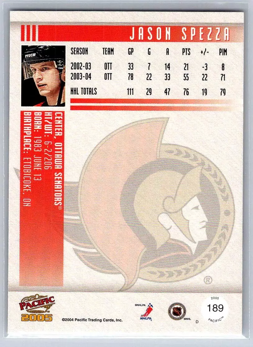 2004-05 Pacific #189 Jason Spezza 1