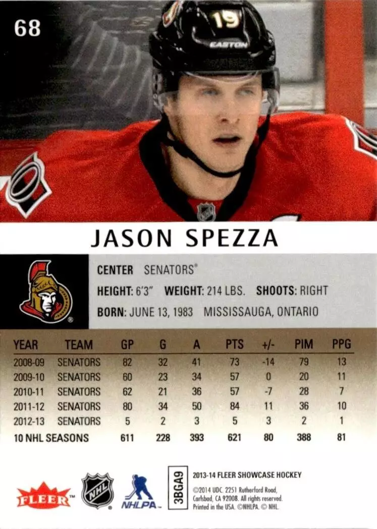 2013-14 Fleer Showcase #68 Jason Spezza 1