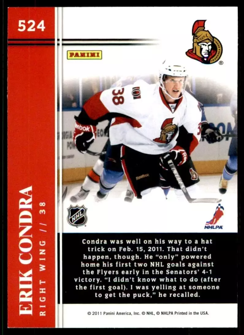 2011-12 Score #524 Erik Condra HR RC 1