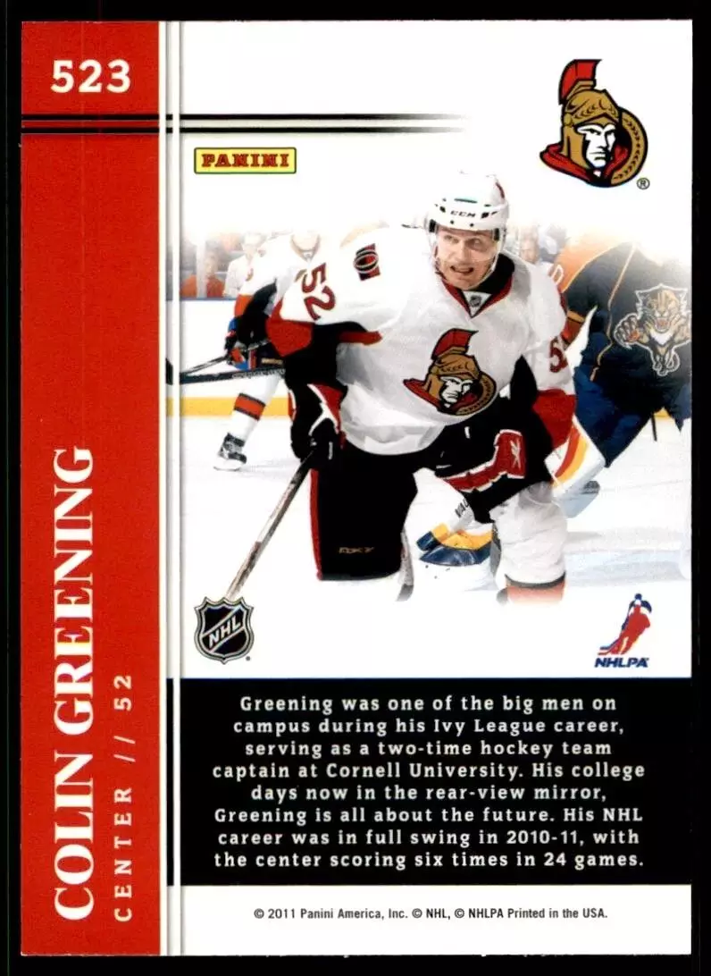 2011-12 Score #523 Colin Greening HR RC 1