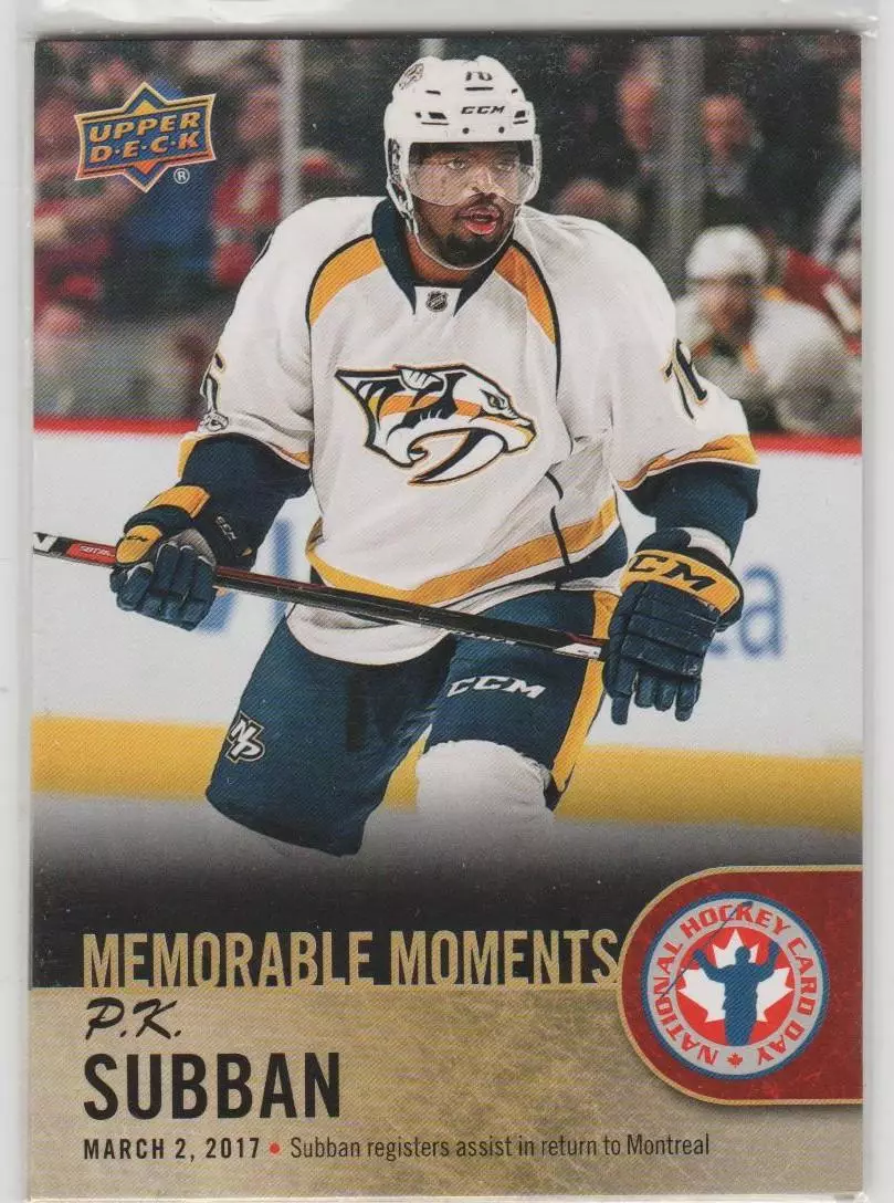 2017-18 Upper Deck National Hockey Card Day Canada #CAN16 P.K. Subban MM