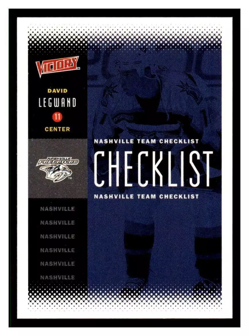 2000-01 Upper Deck Victory #126 David Legwand CL