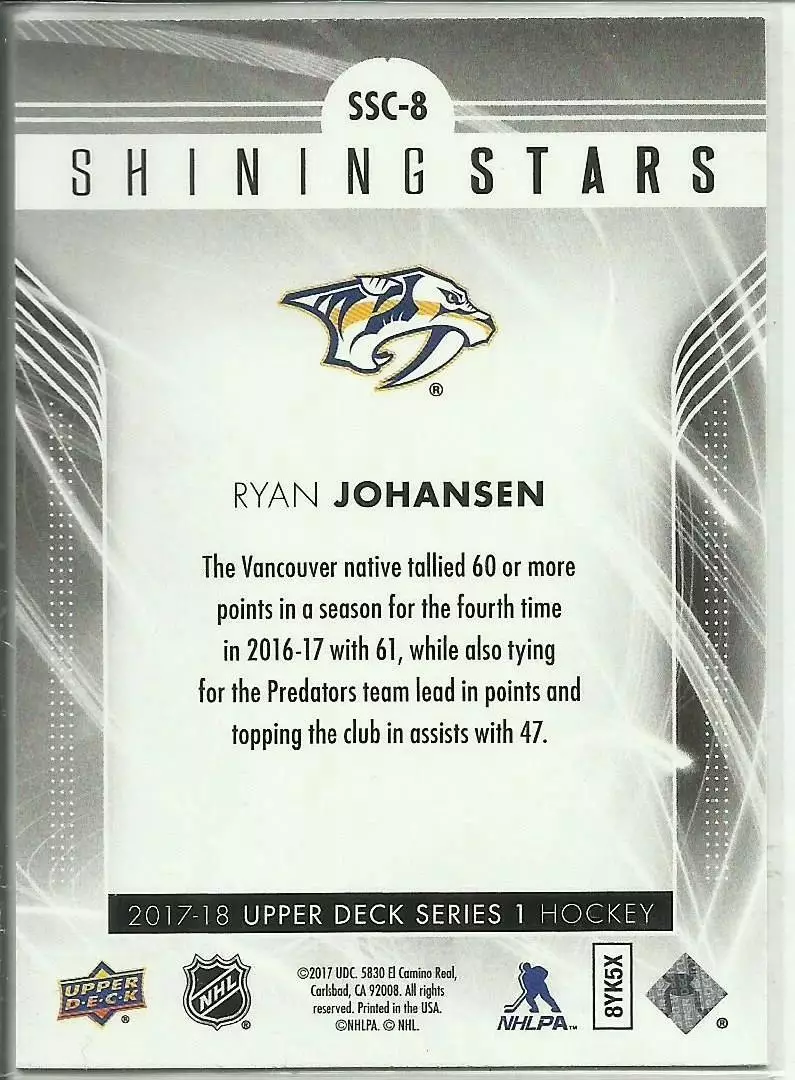 2017-18 Upper Deck Shining Stars Centers Red #SSC8 Ryan Johansen 1