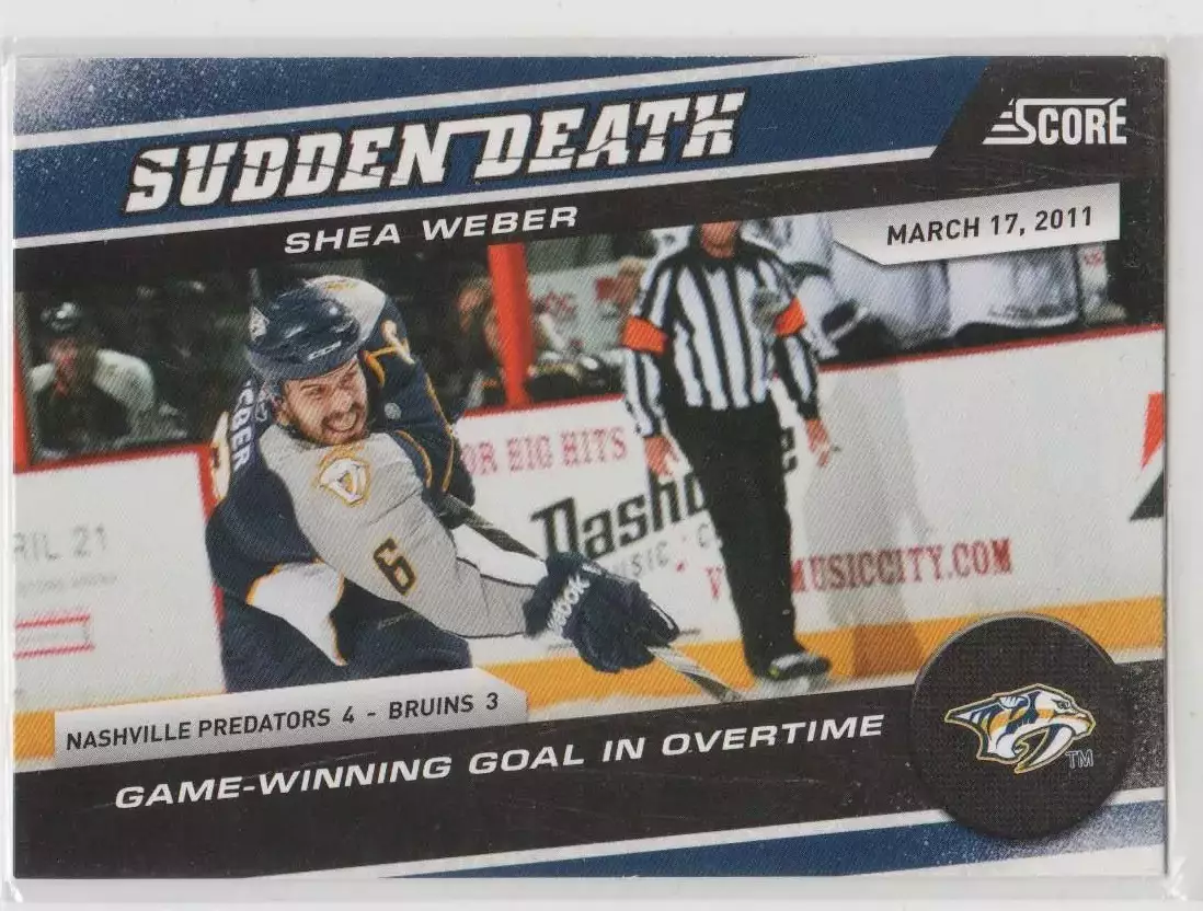 2011-12 Score Sudden Death #10 Shea Weber