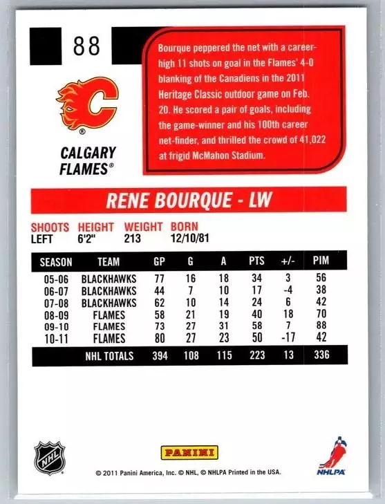 2011-12 Score #88 Rene Bourque 1