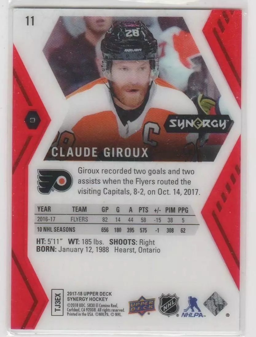 2017-18 Synergy Red #11 Claude Giroux 1