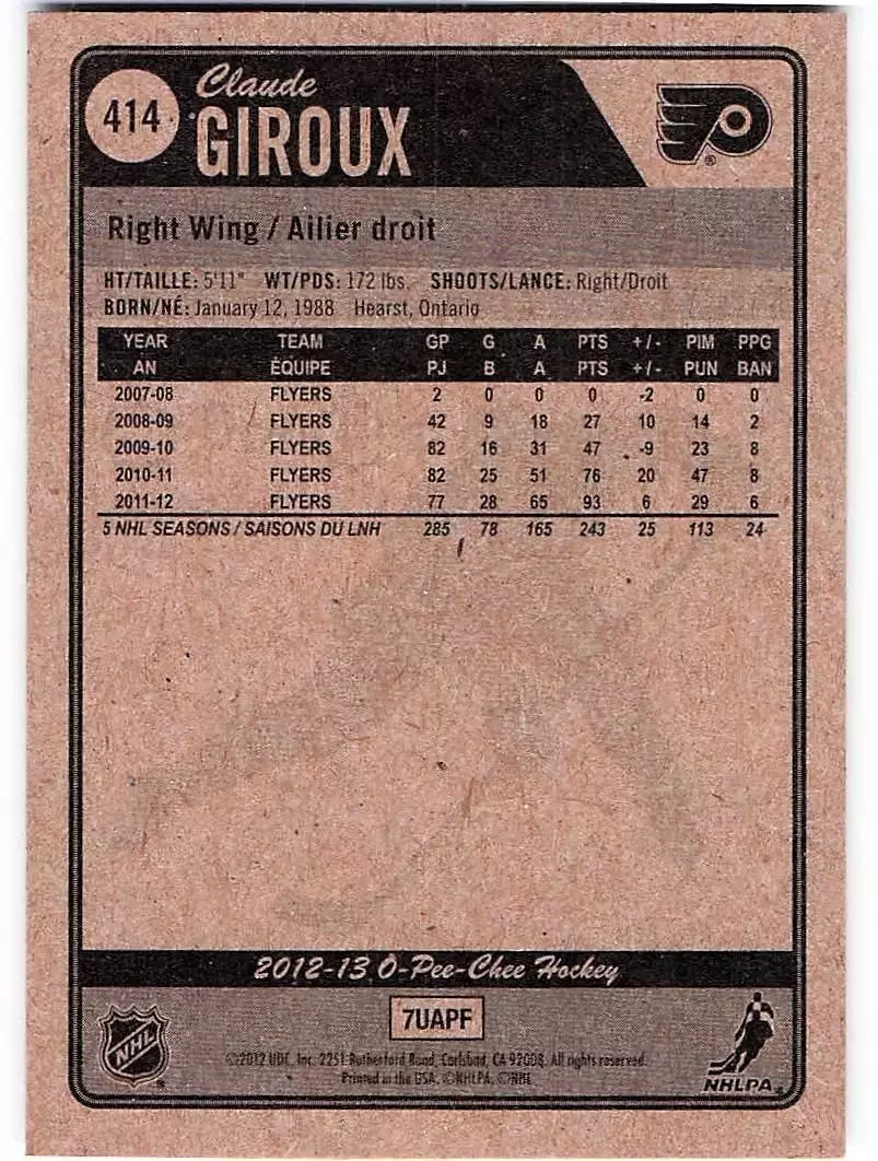 2012-13 O-Pee-Chee #414 Claude Giroux 1