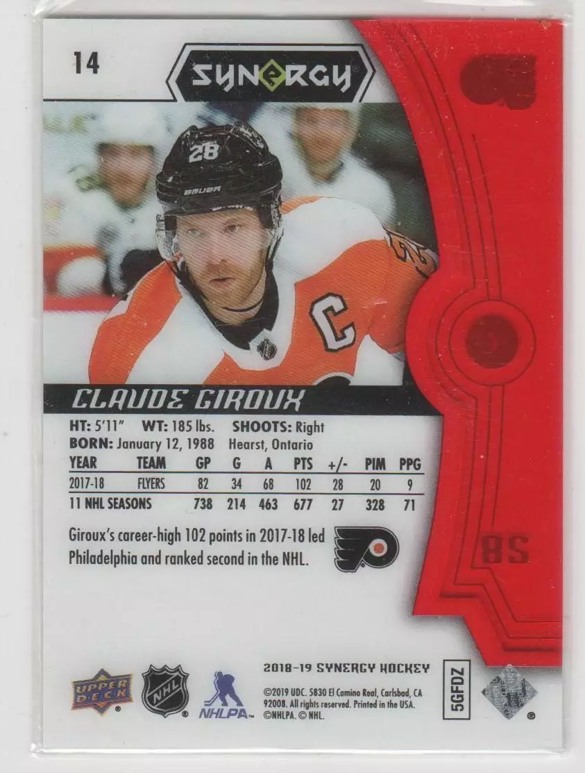 2018-19 Synergy Red #14 Claude Giroux 1