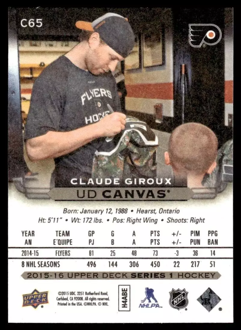 2015-16 Upper Deck Canvas #C65 Claude Giroux 1