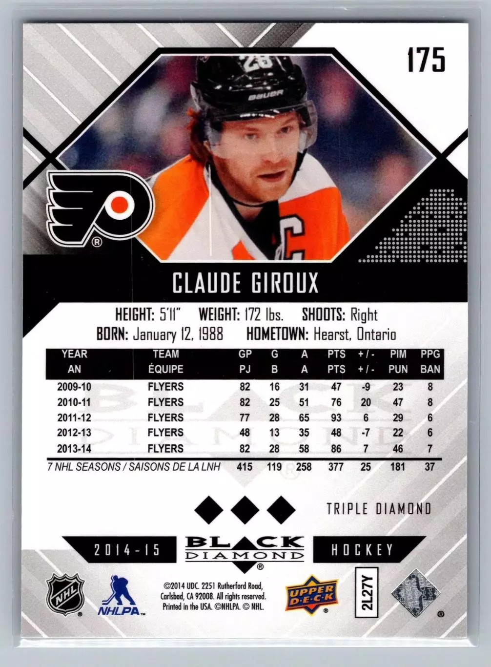 2014-15 Black Diamond #175 Claude Giroux 1