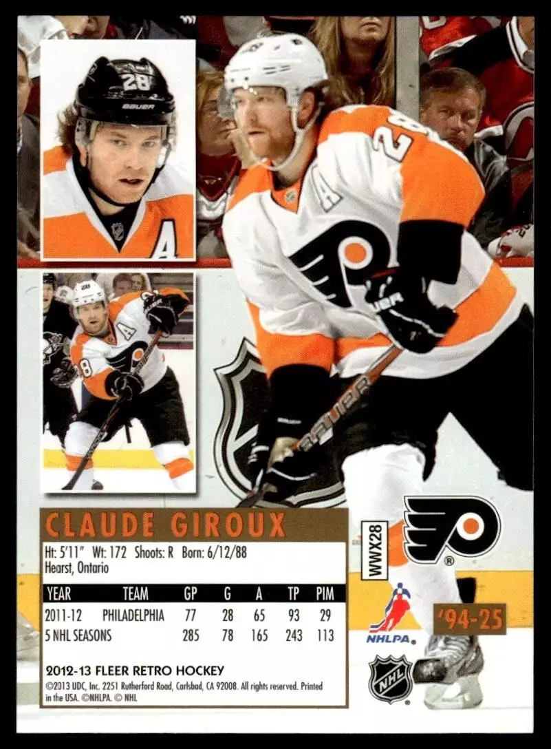 2012-13 Fleer Retro 1994-95 Ultra #9425 Claude Giroux 1