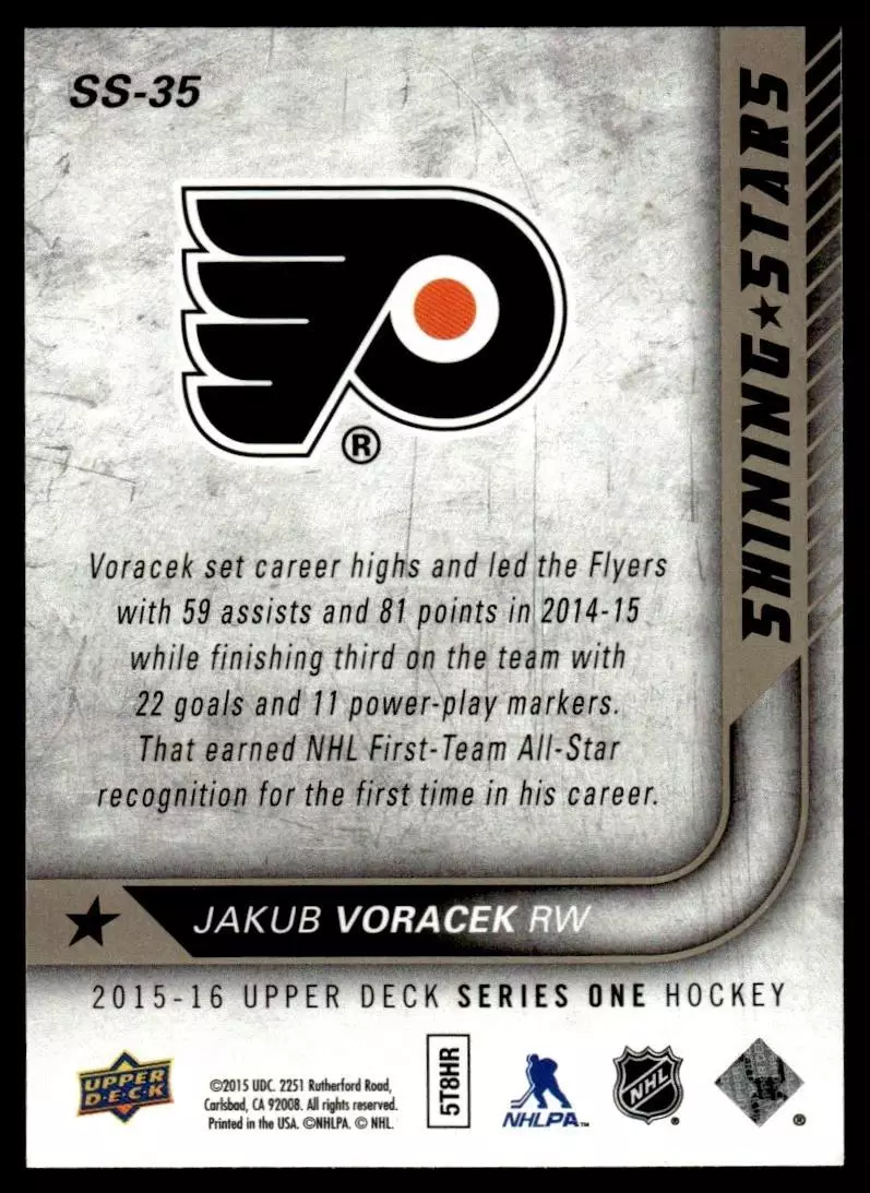 2015-16 Upper Deck Shining Stars #SS35 Jakub Voracek 1