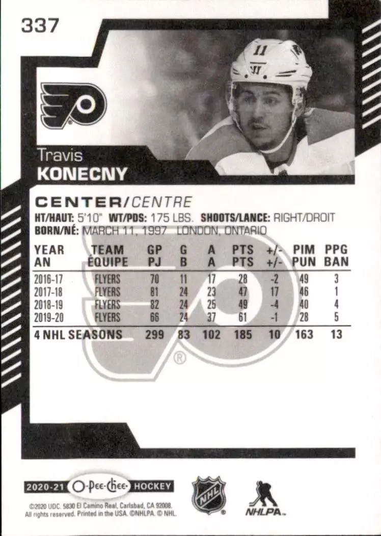 2020-21 O-Pee-Chee #337 Travis Konecny 1